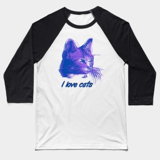 I like cats Baseball T-Shirt